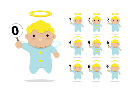 little angels with label 0-9のイラスト素材