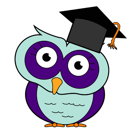 Graduation Themed Owlsのイラスト素材
