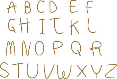 Vector rope font alphabetのイラスト素材