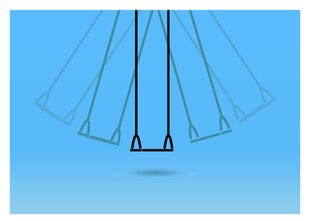 swing hanging on blue backgroundのイラスト素材