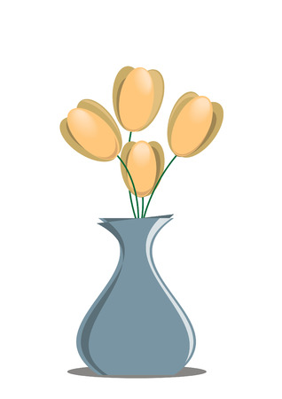 Tulips in a vaseのイラスト素材