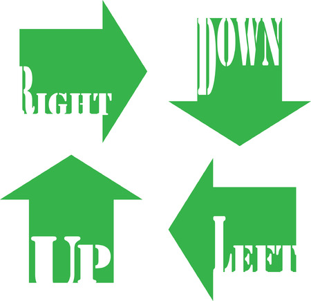 Up down left rightのイラスト素材