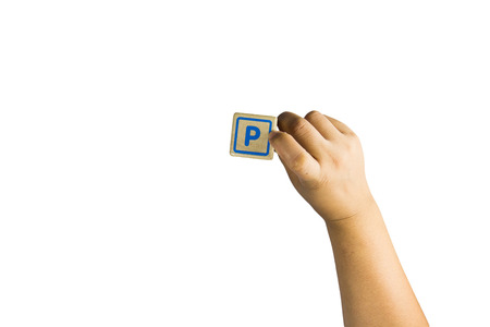 alphabet P in hand ,Instruction media