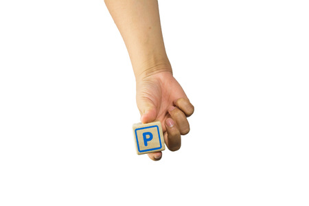 alphabet P in hand ,Instruction media