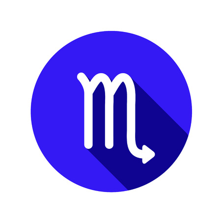 Scorpio Zodiac,Flat style with long shadows with lucky color  backgroundのイラスト素材