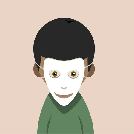 kid with maskのイラスト素材