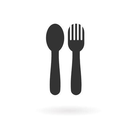 Spoon and fork iconのイラスト素材