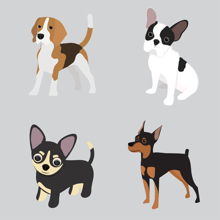 vector  dog setのイラスト素材