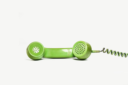earphone  of  telephone on white backgroundの写真素材