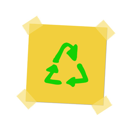recycle pain on post itのイラスト素材