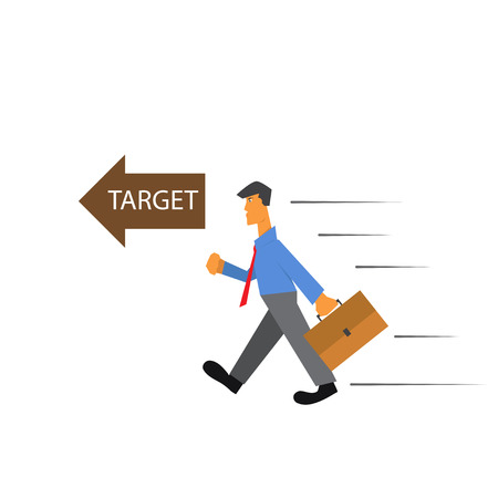 Business man walking to targetのイラスト素材