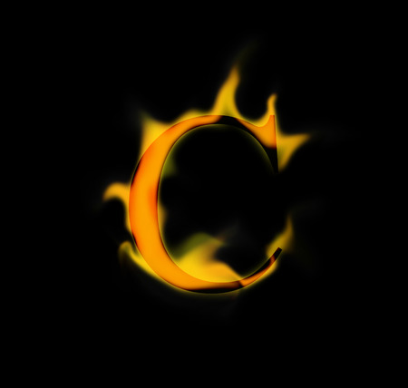 Fire letterの写真素材