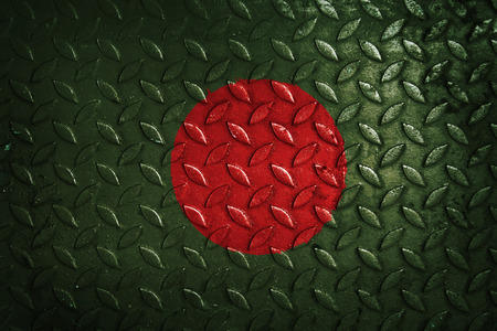 bangladesh flag,metal textureの写真素材