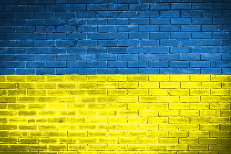 ukraine flagwall texture backgroundの写真素材