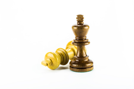 chess wood on white backgroundの写真素材