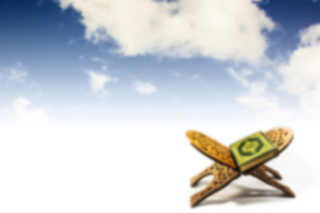 koran with sky, bstract blurred backgroundの写真素材