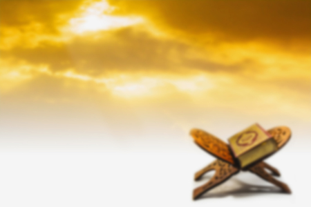 koran with sky, bstract blurred backgroundの写真素材