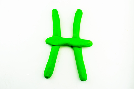 Pisces Zodiac,clay on white backgroundの写真素材