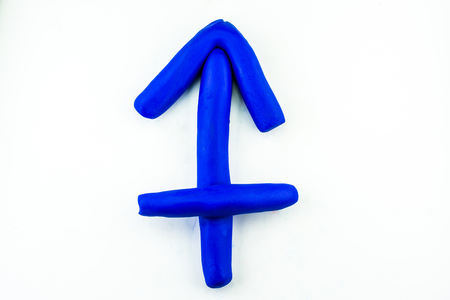 Sagittarius Zodiac,clay on white backgroundの写真素材