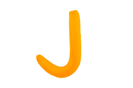 English letters, clay on white backgroundの写真素材