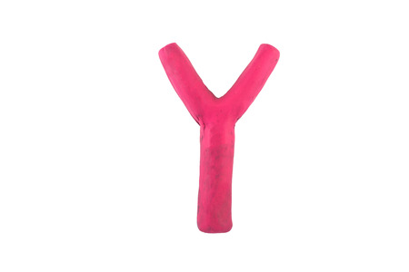 English letters, clay on white backgroundの写真素材