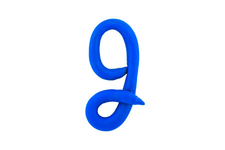English letters, clay on white background