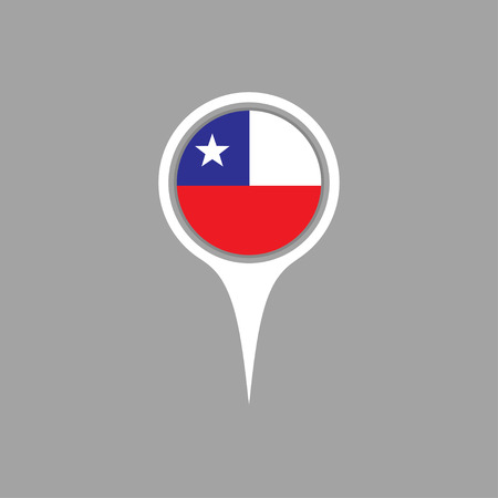 chile flag,pinのイラスト素材