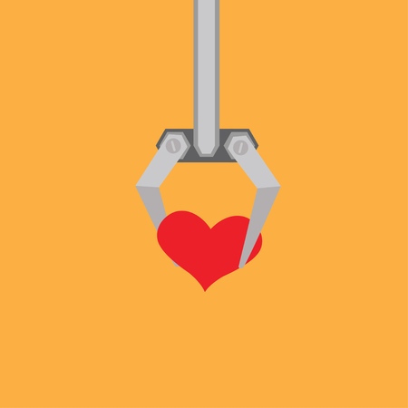 Robot arm with   heartのイラスト素材