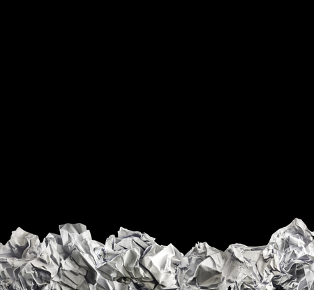 crumpled paper ball arrange for backgroundの写真素材