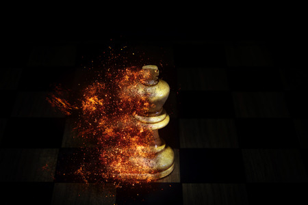 chess in the fireの写真素材