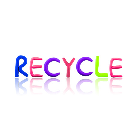 recycle , clay on white backgroundの写真素材
