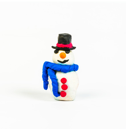snowman on white background ,clayの写真素材