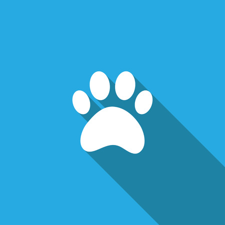 paw icon,long  shadowのイラスト素材