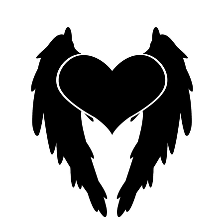 heart and wingsのイラスト素材