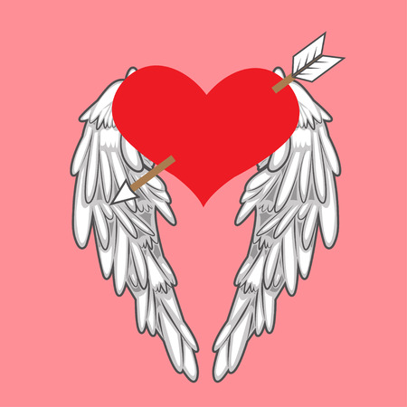 heart and wingsのイラスト素材
