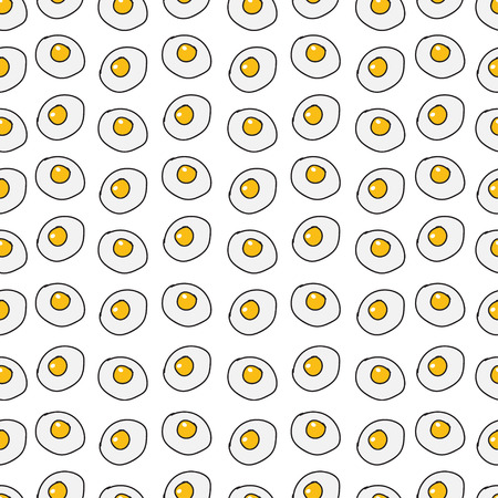 Fried egg,Hand drawn iconsのイラスト素材