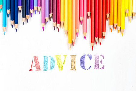 advice drawing by colour pencilsの写真素材