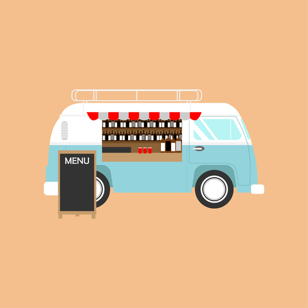 Vector illustration of a retro  vanのイラスト素材