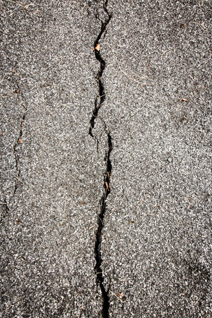 The road surface is damagedの写真素材