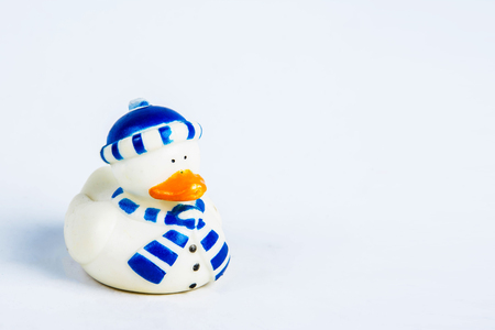 bath duck om white background,duck toy,Cute yellow rubber duckの写真素材