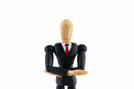 Wood Figure business manの写真素材