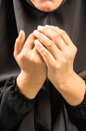 muslim woman praying for Allah, muslim Godの写真素材
