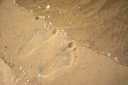 Footprints in the Sandの写真素材