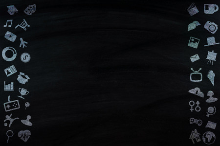 icon on blackboardの写真素材