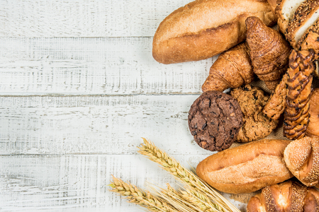 bakery on wood white background