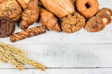 bakery on wood white background