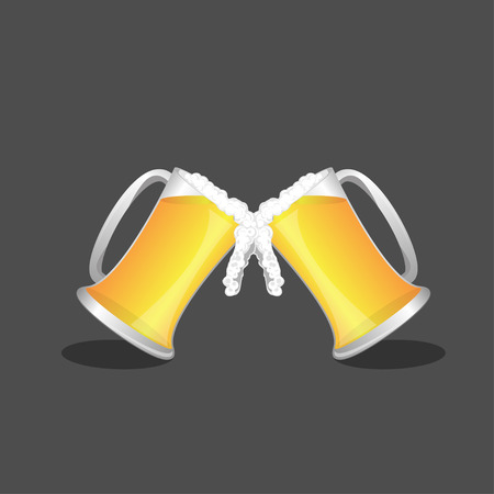 beer glass and beer , Vecterのイラスト素材