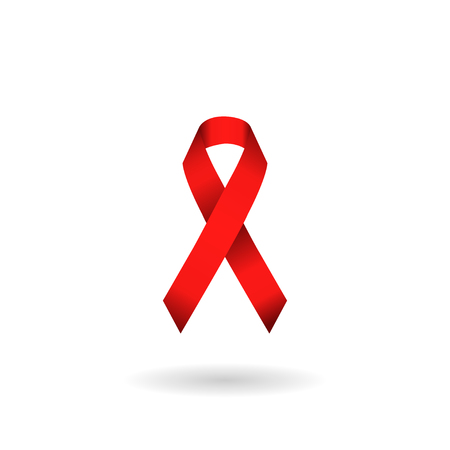 red  ribbon mourning sign. vectorのイラスト素材