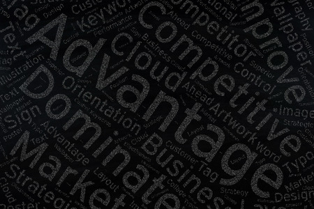 advantage,Word cloud art  on blackboardの写真素材