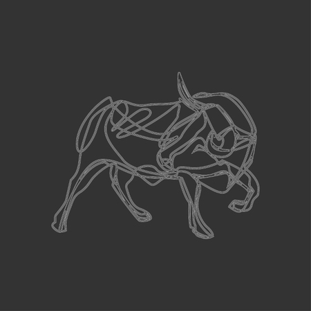 Bull icon - vector illustrationのイラスト素材